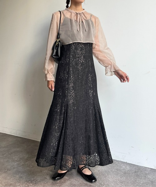 CPCM(シーピーシーエム)の「【オケージョン】ボレロ付きレースキャミワンピース(ドレス・レディース・ブラック/ネイビー・FREE)」の10枚目の写真