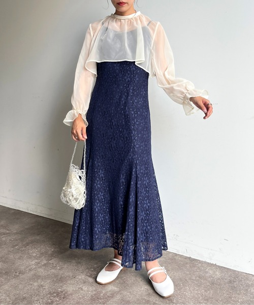 CPCM(シーピーシーエム)の「【オケージョン】ボレロ付きレースキャミワンピース(ドレス・レディース・ブラック/ネイビー・FREE)」の19枚目の写真