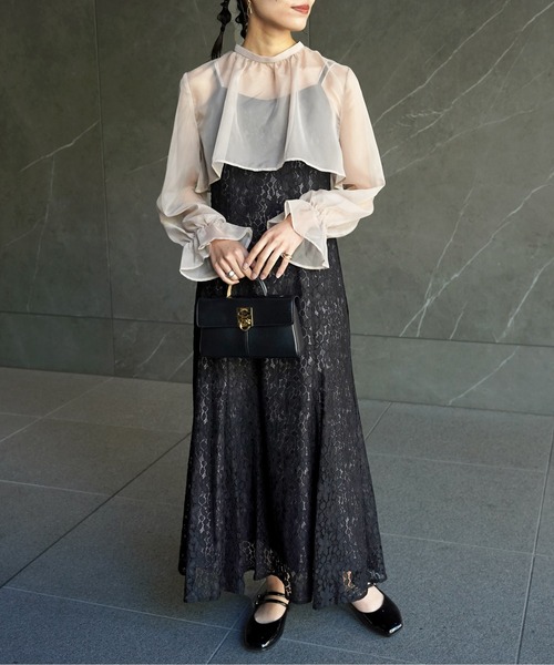 CPCM(シーピーシーエム)の「【オケージョン】ボレロ付きレースキャミワンピース(ドレス・レディース・ブラック/ネイビー・FREE)」の21枚目の写真