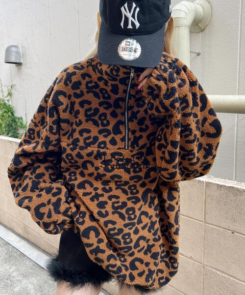 WC(ダブル シー)の「レオパードビッグフリース(スウェット・レディース・ベージュ/ブラウン・FREE)」の2枚目の写真
