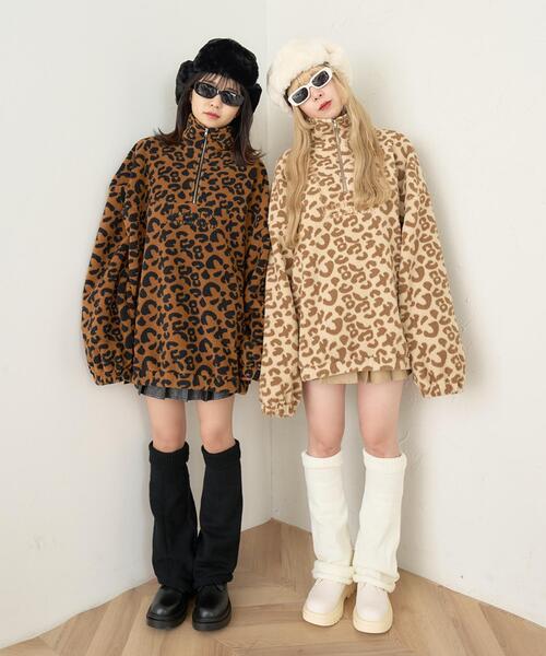 WC(ダブル シー)の「レオパードビッグフリース(スウェット・レディース・ベージュ/ブラウン・FREE)」の21枚目の写真