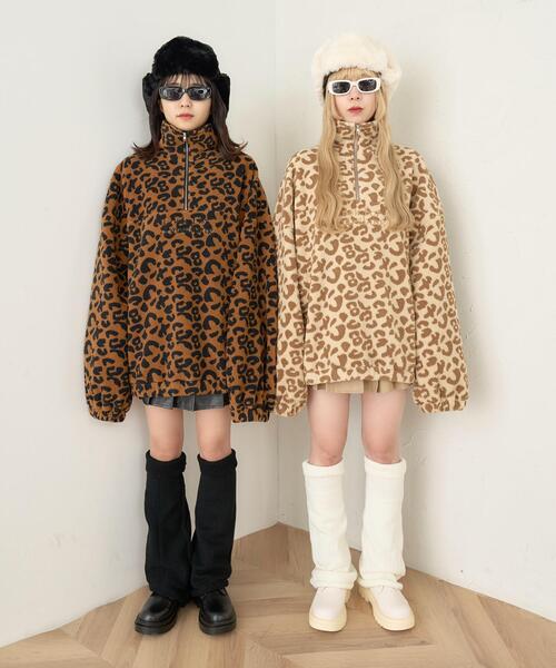 WC(ダブル シー)の「レオパードビッグフリース(スウェット・レディース・ベージュ/ブラウン・FREE)」の20枚目の写真