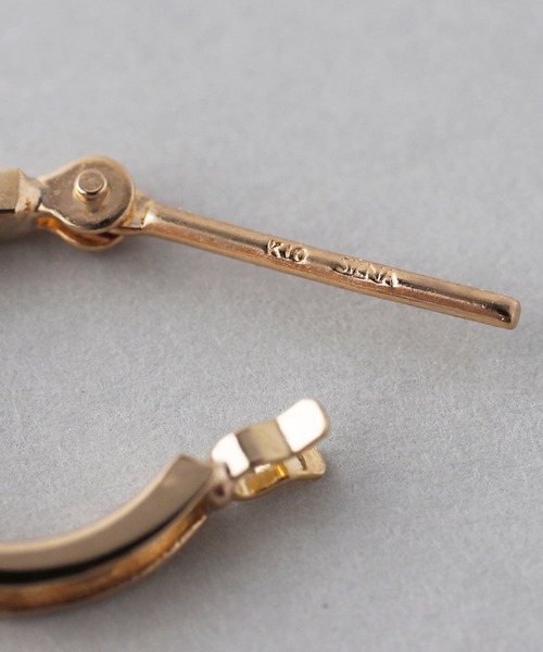 シエナロゼタラップクロッシングピアス ゴールドk10