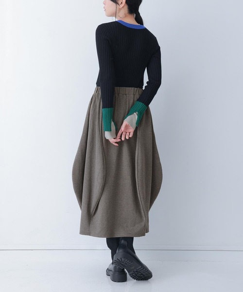 n'OrLABEL（ノアールレーベル）の「『変形コクーンカットソースカート』（スカート・レディース・ボルドー/ブラック/杢グレー・FREE）」の16枚目の写真