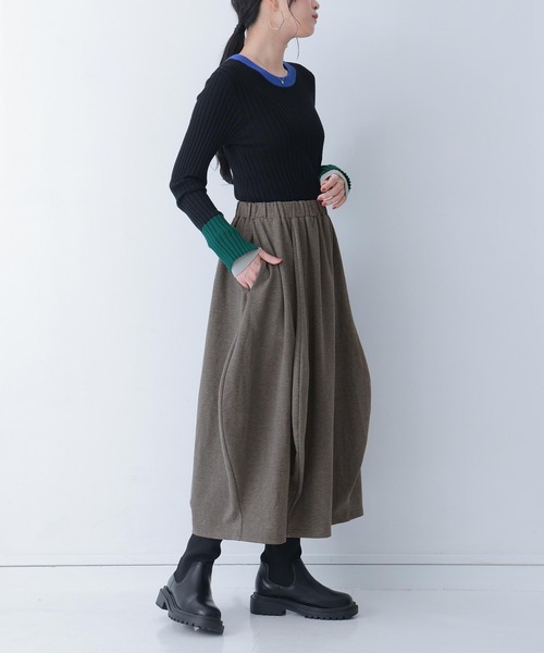 n'OrLABEL（ノアールレーベル）の「『変形コクーンカットソースカート』（スカート・レディース・ボルドー/ブラック/杢グレー・FREE）」の15枚目の写真