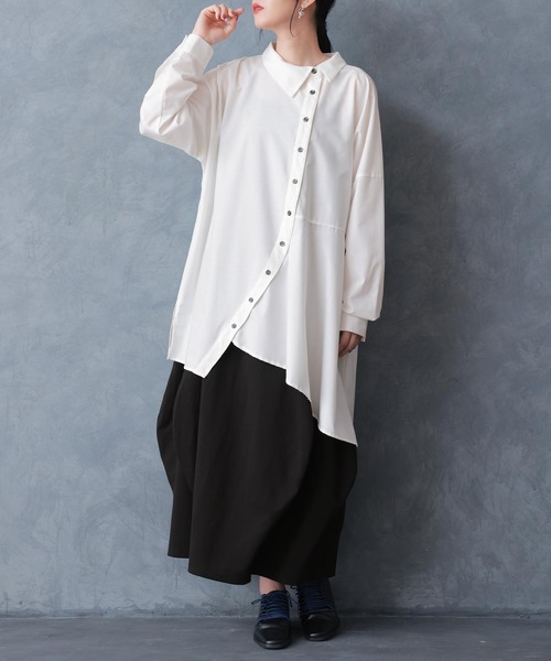 n'OrLABEL（ノアールレーベル）の「『変形コクーンカットソースカート』（スカート・レディース・ボルドー/ブラック/杢グレー・FREE）」の5枚目の写真