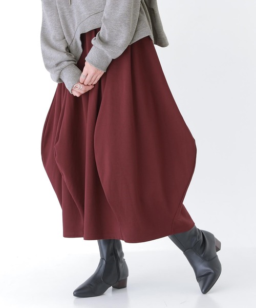 n'OrLABEL（ノアールレーベル）の「『変形コクーンカットソースカート』（スカート・レディース・ボルドー/ブラック/杢グレー・FREE）」の12枚目の写真