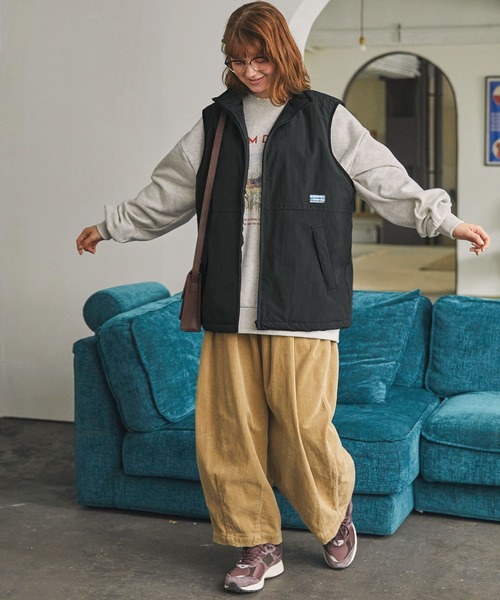 ナイロンワンポイント中綿ベスト MONO-MART LADY'S│MONO-MART