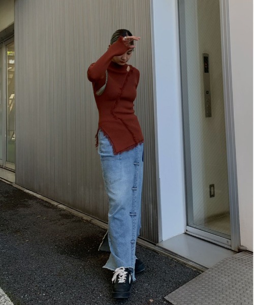 AMERI テーラードジャケット デニムスカート Ameri（アメリ）の「REMAKE DENIM SKIRT（デニムスカート）」 - WEAR