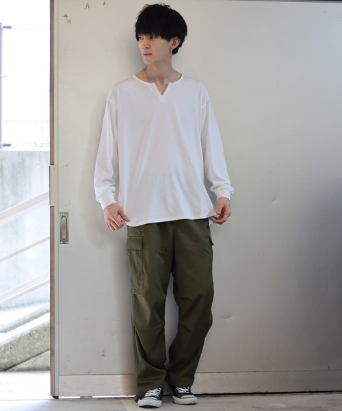 SITRY(シトリー)の「Twill wide cargo pants/ツイル ワイド カーゴパンツ(カーゴパンツ・メンズ・カーキ/ブラック/オフホワイト・LL/M/L)」の7枚目の写真