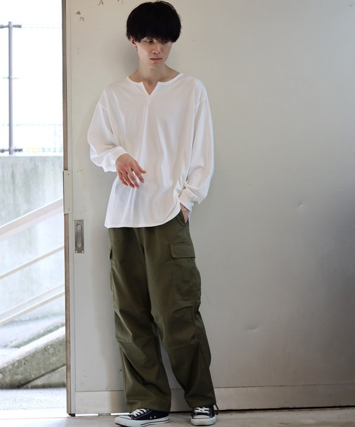 SITRY(シトリー)の「Twill wide cargo pants/ツイル ワイド カーゴパンツ(カーゴパンツ・メンズ・カーキ/ブラック/オフホワイト・LL/M/L)」の11枚目の写真
