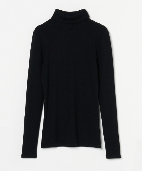 three dots(スリードッツ)の「リブジャージー タートルトップ(Tシャツ/カットソー・レディース・ネイビー/ホワイト/ライトグレー/ブラック・SMALL/MEDIUM)」の6枚目の写真