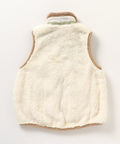 apres les cours(アプレレクール)の「【ユニセックス】バイカラーファーフリースベスト(ダウンベスト・キッズ・レッド/ベージュ/ピンク・90/130/110)」の8枚目の写真