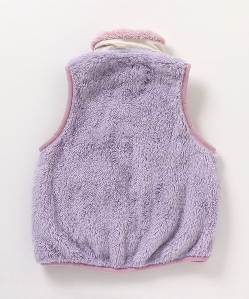 apres les cours(アプレレクール)の「【ユニセックス】バイカラーファーフリースベスト(ダウンベスト・キッズ・レッド/ベージュ/ピンク・90/130/110)」の9枚目の写真