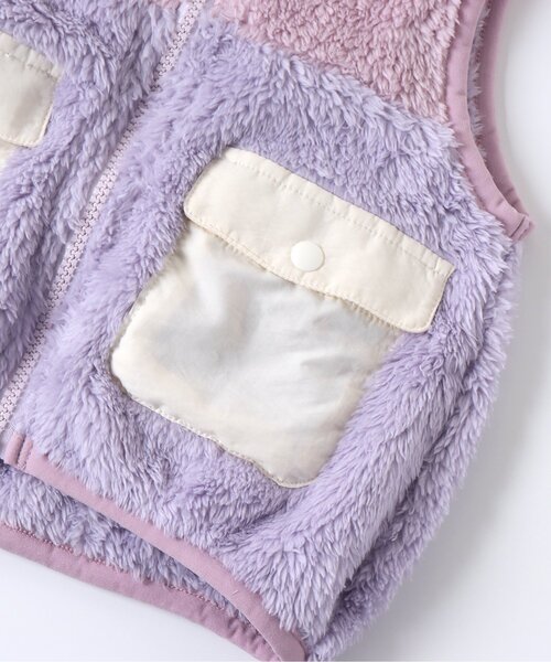 apres les cours(アプレレクール)の「【ユニセックス】バイカラーファーフリースベスト(ダウンベスト・キッズ・レッド/ベージュ/ピンク・90/130/110)」の13枚目の写真