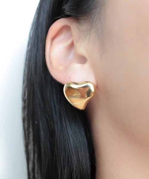 ebine(エビネ)の「金属アレルギー対応/Irregular Heart Piece/ サージカルステンレス/ピアス(ピアス(両耳用)・レディース・ゴールド/シルバー・FREE)」の7枚目の写真