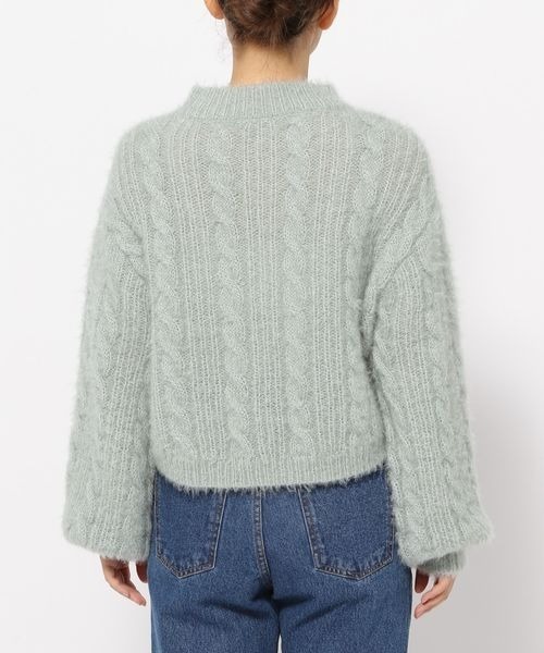 mysty woman（ミスティウーマン）の「ラメフェザーケーブルニット 988040（ニット/セーター・レディース・オフホワイト/ブラウン系その他/グレイッシュブルー・FREE）」の18枚目の写真