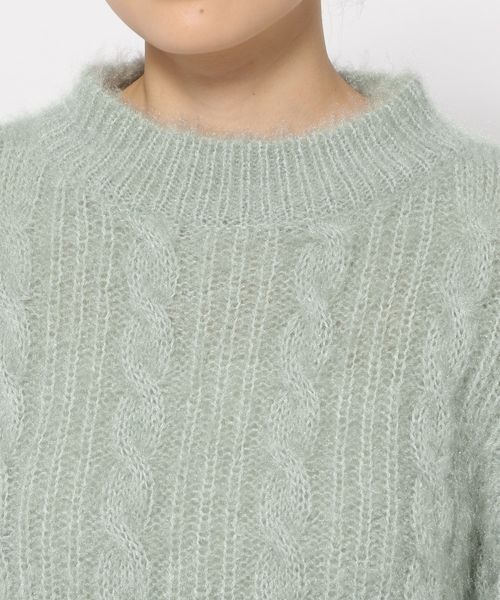 mysty woman（ミスティウーマン）の「ラメフェザーケーブルニット 988040（ニット/セーター・レディース・オフホワイト/ブラウン系その他/グレイッシュブルー・FREE）」の21枚目の写真