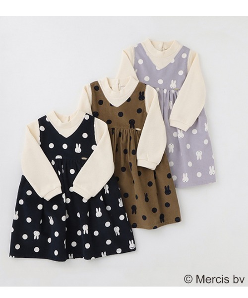 petit main(プティマイン)の「【WEB限定/ミッフィー】ワンピース(ワンピース・キッズ・ラベンダー/モカ/ネイビー・80cm/90cm/100cm/110cm/120cm/130cm)」の4枚目の写真