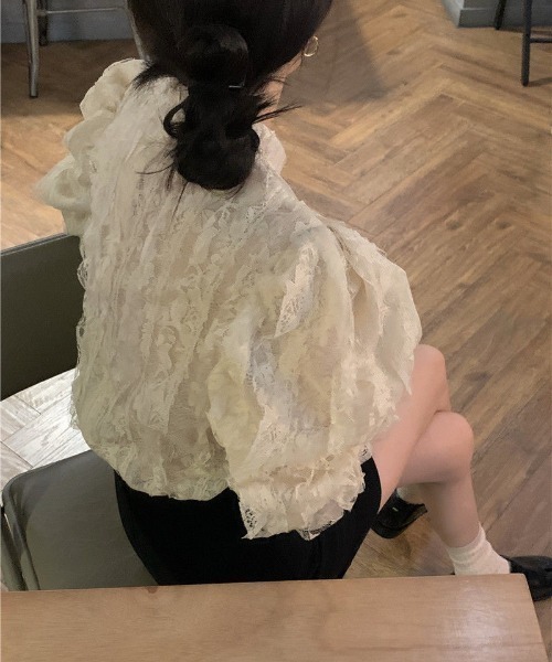 Achic(アシック)の「フリルレースシャツブラウス(シャツ/ブラウス・レディース・アイボリー・M)」の9枚目の写真