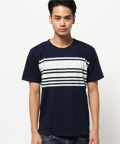 Denime（ドゥニーム）の「INDIGO LINE CN TEE/インディゴラインクルーネックＴシャツ（Tシャツ/カットソー・メンズ・その他1/その他2/その他3/その他4・LARGE/MEDIUM）」の6枚目の写真