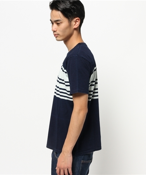 Denime（ドゥニーム）の「INDIGO LINE CN TEE/インディゴラインクルーネックＴシャツ（Tシャツ/カットソー・メンズ・その他1/その他2/その他3/その他4・LARGE/MEDIUM）」の7枚目の写真