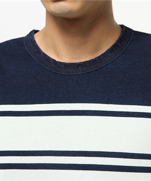 Denime（ドゥニーム）の「INDIGO LINE CN TEE/インディゴラインクルーネックＴシャツ（Tシャツ/カットソー・メンズ・その他1/その他2/その他3/その他4・LARGE/MEDIUM）」の9枚目の写真