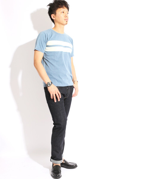 Denime（ドゥニーム）の「INDIGO LINE CN TEE/インディゴラインクルーネックＴシャツ（Tシャツ/カットソー・メンズ・その他1/その他2/その他3/その他4・LARGE/MEDIUM）」の12枚目の写真