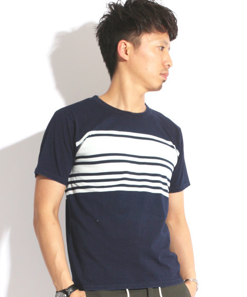 Denime（ドゥニーム）の「INDIGO LINE CN TEE/インディゴラインクルーネックＴシャツ（Tシャツ/カットソー・メンズ・その他1/その他2/その他3/その他4・LARGE/MEDIUM）」の11枚目の写真