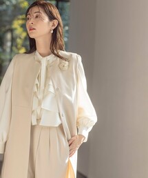 セール】【洗える】シアーマットクロス ジレ（ベスト）｜23区