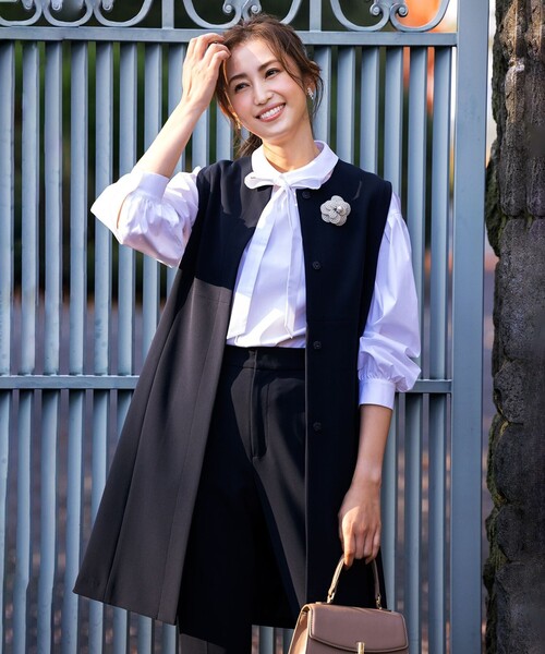 【KUMIKYOKU NAVY】コンフォータブルドレープ ジレ