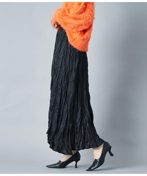 Settimissimo（セッティミッシモ）の「ITALYウォッシャー加工　フレア　ロングスカート（スカート・レディース・ブラック/ブルーグリーン・FREE）」の3枚目の写真