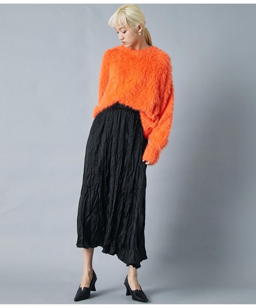 Settimissimo（セッティミッシモ）の「ITALYウォッシャー加工　フレア　ロングスカート（スカート・レディース・ブラック/ブルーグリーン・FREE）」の5枚目の写真