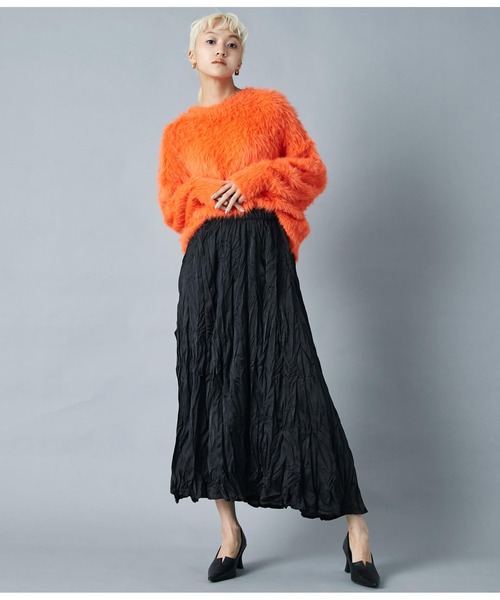 Settimissimo（セッティミッシモ）の「ITALYウォッシャー加工　フレア　ロングスカート（スカート・レディース・ブラック/ブルーグリーン・FREE）」の7枚目の写真