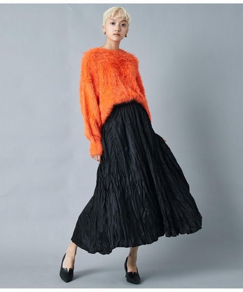 Settimissimo（セッティミッシモ）の「ITALYウォッシャー加工　フレア　ロングスカート（スカート・レディース・ブラック/ブルーグリーン・FREE）」の9枚目の写真