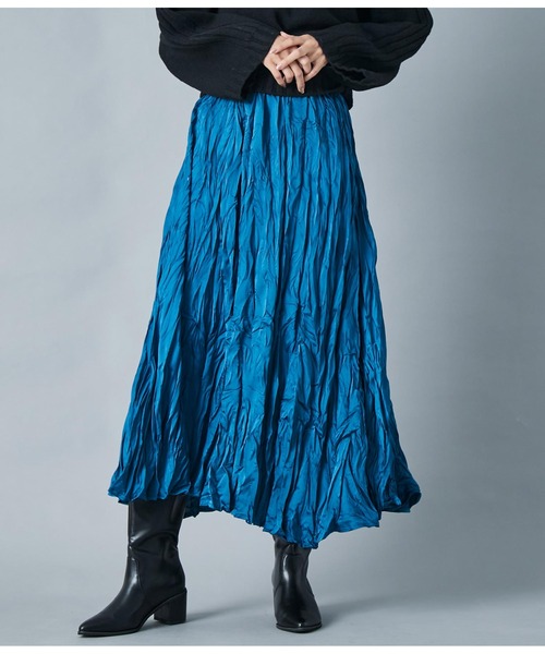 Settimissimo（セッティミッシモ）の「ITALYウォッシャー加工　フレア　ロングスカート（スカート・レディース・ブラック/ブルーグリーン・FREE）」の11枚目の写真