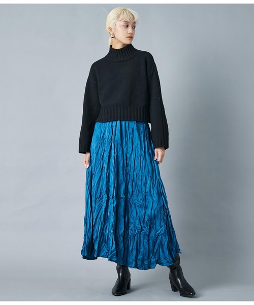 Settimissimo（セッティミッシモ）の「ITALYウォッシャー加工　フレア　ロングスカート（スカート・レディース・ブラック/ブルーグリーン・FREE）」の13枚目の写真