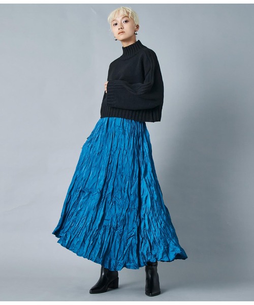 Settimissimo（セッティミッシモ）の「ITALYウォッシャー加工　フレア　ロングスカート（スカート・レディース・ブラック/ブルーグリーン・FREE）」の14枚目の写真