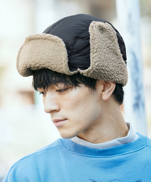 TAION（タイオン）の「【TAION / タイオン】 マウンテンリバーシブル ダウン×ボアウォームキャップ（キャップ・メンズ・ブラック/ブラック系その他/ベージュ/アイボリー・FREE）」の6枚目の写真