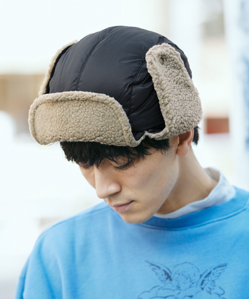 TAION（タイオン）の「【TAION / タイオン】 マウンテンリバーシブル ダウン×ボアウォームキャップ（キャップ・メンズ・ブラック/ブラック系その他/ベージュ/アイボリー・FREE）」の7枚目の写真