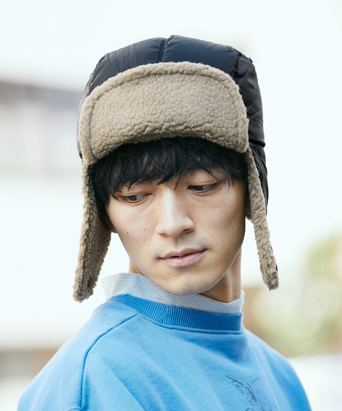 TAION（タイオン）の「【TAION / タイオン】 マウンテンリバーシブル ダウン×ボアウォームキャップ（キャップ・メンズ・ブラック/ブラック系その他/ベージュ/アイボリー・FREE）」の9枚目の写真