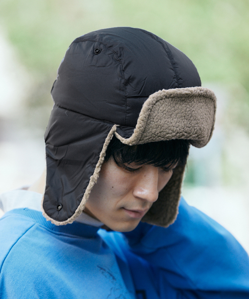 TAION（タイオン）の「【TAION / タイオン】 マウンテンリバーシブル ダウン×ボアウォームキャップ（キャップ・メンズ・ブラック/ブラック系その他/ベージュ/アイボリー・FREE）」の10枚目の写真