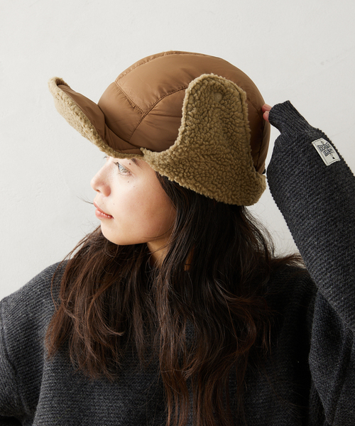 TAION（タイオン）の「【TAION / タイオン】 マウンテンリバーシブル ダウン×ボアウォームキャップ（キャップ・メンズ・ブラック/ブラック系その他/ベージュ/アイボリー・FREE）」の17枚目の写真