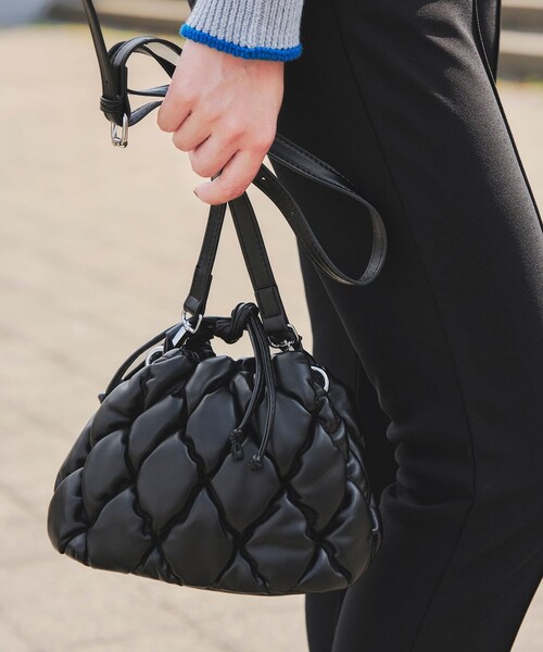 キルティング巾着ショルダーバッグ(ショルダーバッグ キルティング巾着ショルダーバッグ(ショルダーバッグ