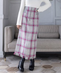 clear | ウエストリブチェック柄Iラインスカート≪2023AW新作≫(スカート)