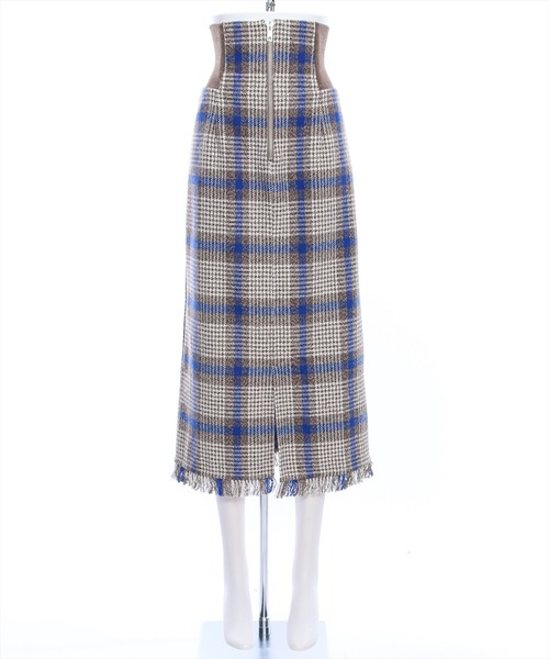 clear（クリア）の「ウエストリブチェック柄Iラインスカート[低身長用サイズ有]（スカート・レディース・ブルー/ピンク/ブラウン・S/M/XS）」の20枚目の写真