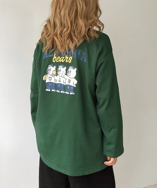 SHEENA(シーナ)の「CALIFORNIA bearsバックプリントロンT(Tシャツ/カットソー・レディース・ネイビー/ホワイト/ダークグリーン/グレー・M)」の5枚目の写真