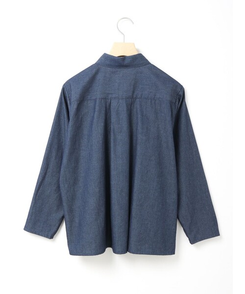 Midi Umi ミディウミ　ダークデニム 半袖シャツ　未使用品 MidiUmi（ミディウミ）の「MidiUmi デニムタックワイドシャツ