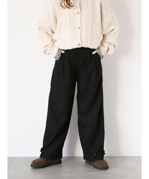 ehka sopo(エヘカソポ)の「タックワイドパンツ(その他パンツ・レディース・チャコールグレー/ブラック/キナリ・F)」の2枚目の写真