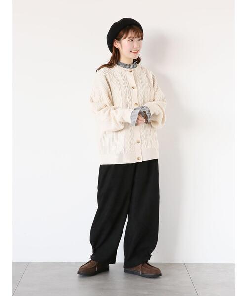 ehka sopo(エヘカソポ)の「タックワイドパンツ(その他パンツ・レディース・チャコールグレー/ブラック/キナリ・F)」の7枚目の写真